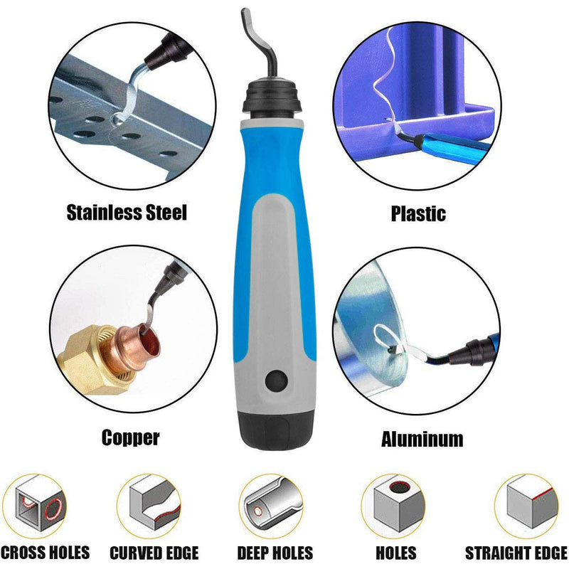 [Australia - AusPower] - MAVAST Silicone Deburring Tool with 21 High-Speed Steel Blades Blue 