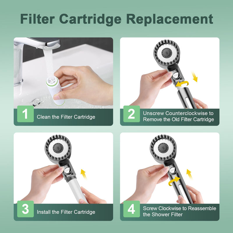 [Australia - AusPower] - Pweran Shower Filter for Handheld Shower Head, 2 Pack 18 Stage Replacement Filters for Hard Water Remove Chlorine and Harmful Substances 