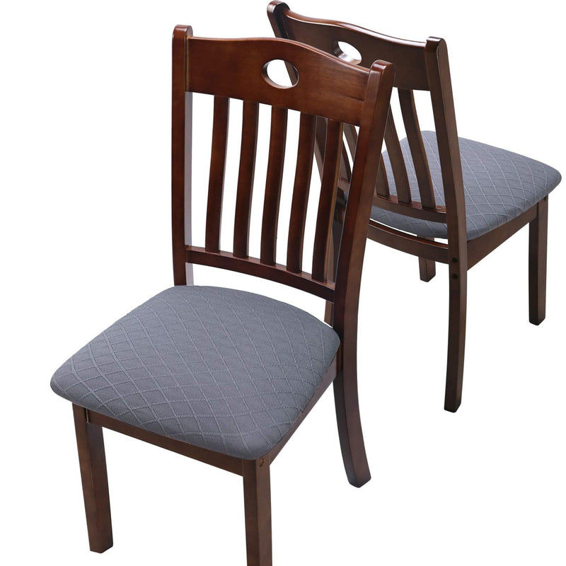 [Australia - AusPower] - YISUN Stretch Spandex Chair Seat Covers - Removable Washable Anti-Dust Dining Chair Seat Protector Cushion Slipcovers for Dining Room, Kitchen, Office (Set of 4, Light Gray) Pack of 4 