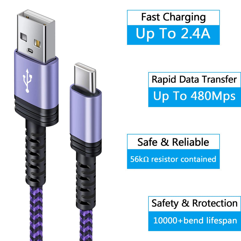 [Australia - AusPower] - Fast Charging Cord for Moto G Stylus 5G /G Power 2021/G Play 2021/G Fast /E20 /One 5G Ace /G10/G30/G60S/G100/G 5G Plus/G9 Power/G8 Play/G7 G6 Plus Z4 Z3 Z2 Android Phone Samsung Charger Type C Cable 6 FT 