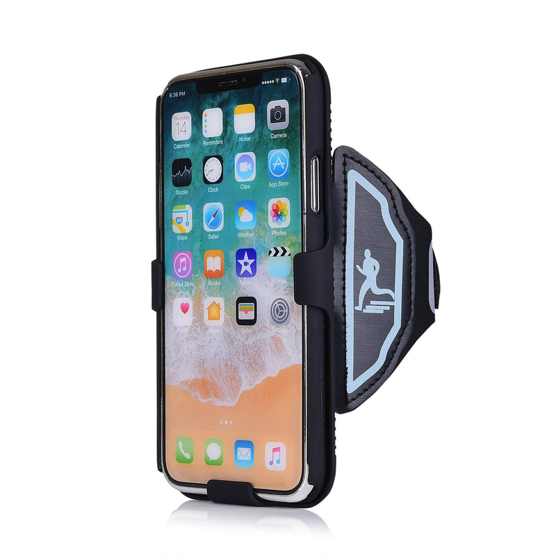 [Australia - AusPower] - ChuangXinFull Sports Armband Wristband Case for iPhone Xs iPhone X, Hybrid Hard Case Cover with Sport Armband, 180° Rotative Holster, Sport Armband for Running Jogging Exercise or Gym 