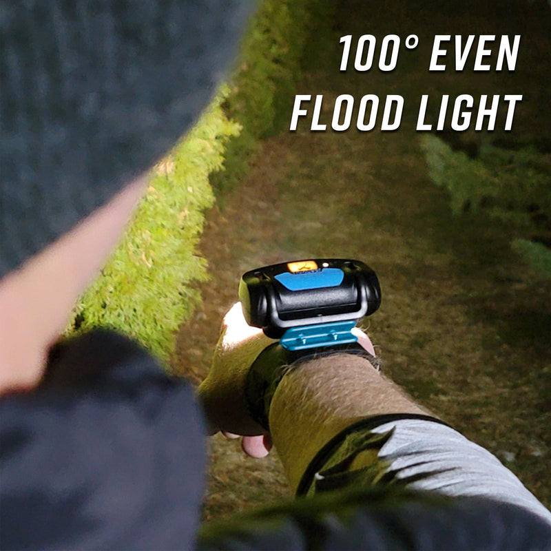 [Australia - AusPower] - noxgear Wrist Light 500 Lumen Lightweight Hands-Free Flashlight - 100Â° Wide Flood Beam - USB-C Rechargeable - IP-64 Waterproof - 2 Brightness Modes - for Dog Walkers, Runners, Avid Night Enthusiasts 