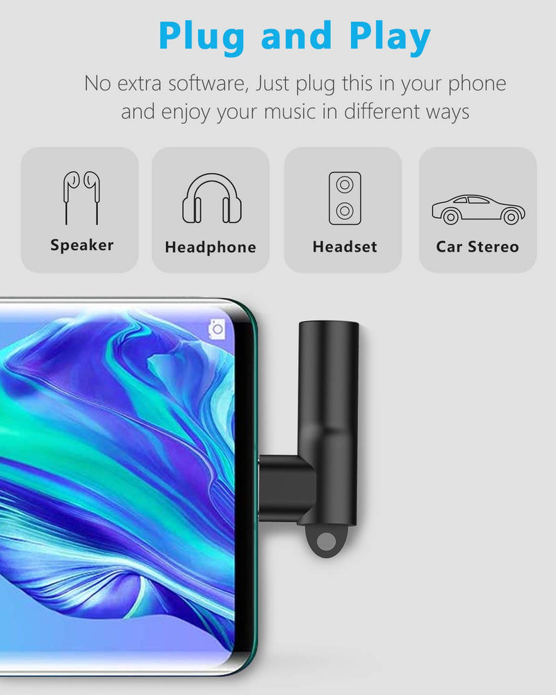 [Australia - AusPower] - Mangotek USB C to 3.5mm Audio Adapter, USB Type C to Aux 3.5mm Female Headphones Jack Adapter USBC Android Dongle Compatible with Samsung Galaxy S21 Ultra S20 Pixel Oneplus Google Note 20 iPad Pro Black 