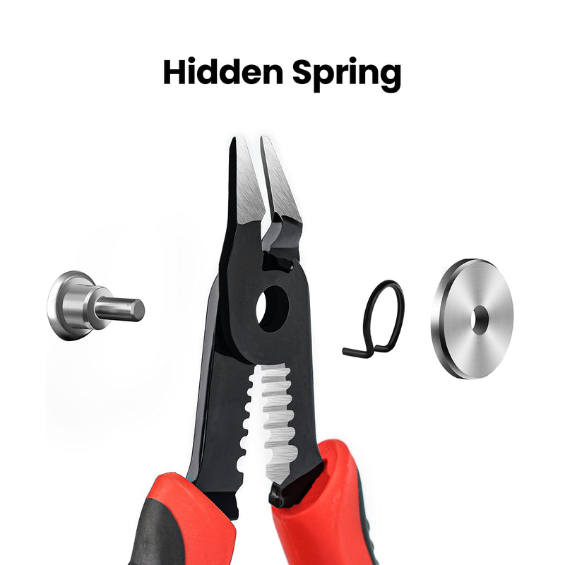 [Australia - AusPower] - KAIWEETS Wire Cutters 5-Inch Flush Pliers with Supplementary Stripping, Cutting Pliers, Handy and Slim Diagonal Cutters, Sharp Snip 
