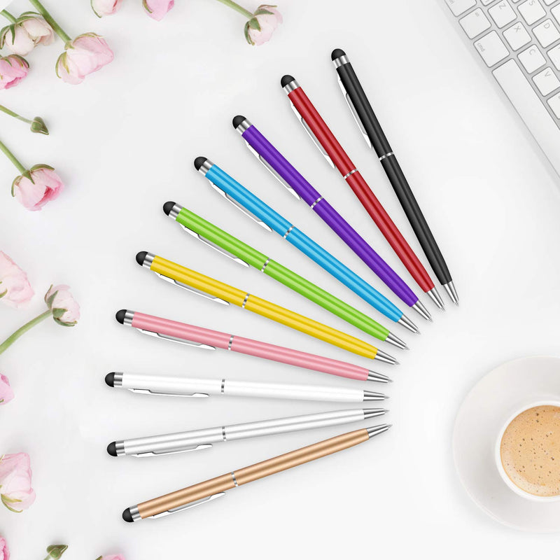 [Australia - AusPower] - Stylus Pens for Touch Screens, StylusHome 10 Pack Universal 2 in 1 Capacitive Stylus Ballpoint Pen for iPad iPhone Tablets Samsung Galaxy All Universal Touch Screen Devices 