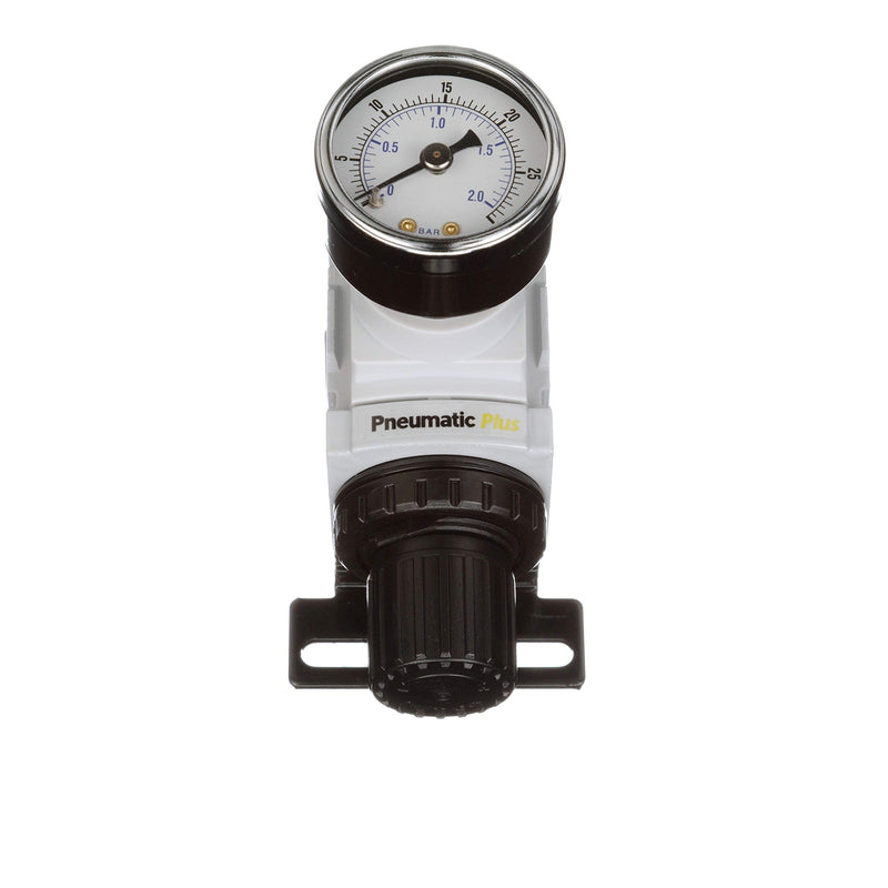 [Australia - AusPower] - PneumaticPlus PPR2-N02BG-2 Miniature Air Pressure Regulator 1/4" NPT - Gauge, Bracket, Instrument Pressure (3-30 PSI) 1/4" NPT (3-30 PSI) 