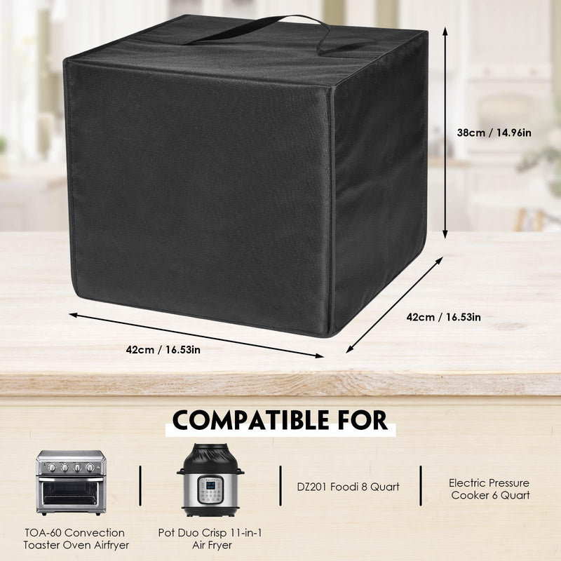 [Australia - AusPower] - Heat-Resistant Nylon Waterproof Dust Cover for Cuisinart TOA-60 Convection Toaster Oven Airfryer, for Instant Pot Duo Crisp 11-in-1 Air Fryer, Electric Pressure Cooker 6 Quar (16.53X16.53X14.96 IN) 