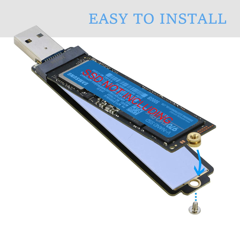 [Australia - AusPower] - M.2 to USB Adapter, RIITOP NVMe to USB 3.1 Reader Card Compatible with Both NVMe (PCI-e) M Key SSD & (B+M Key SATA Based) NGFF SSD 