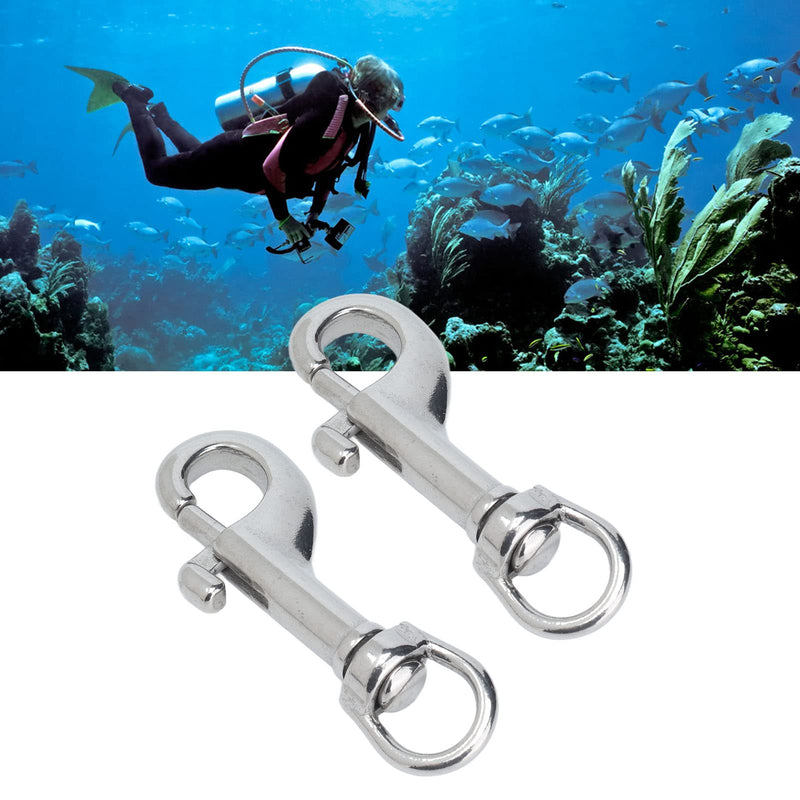 [Australia - AusPower] - Single Ended Bolts Hook, 2Pcs Swivel Eye Bolt Snap Hook, Single Ended Snap Clips Marine Grade 316 Stainless Steel Clips for Diving, Bolt Snaps 