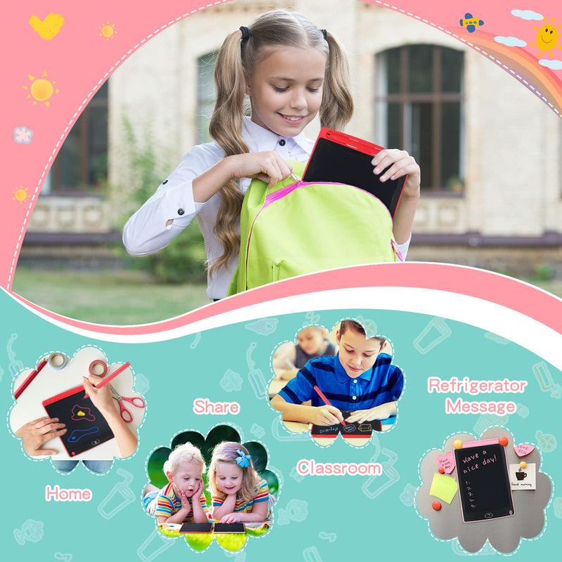 [Australia - AusPower] - 4 Piece LCD Writing Tablet Doodle Board Electronic Toy 8.5 Inch Colorful LCD Writing Board Electronic Tablet Writing LCD Erasable Drawing Pad Reusable Writing Pad (Blue, Red, Green, Pink) Blue, Red, Green, Pink 