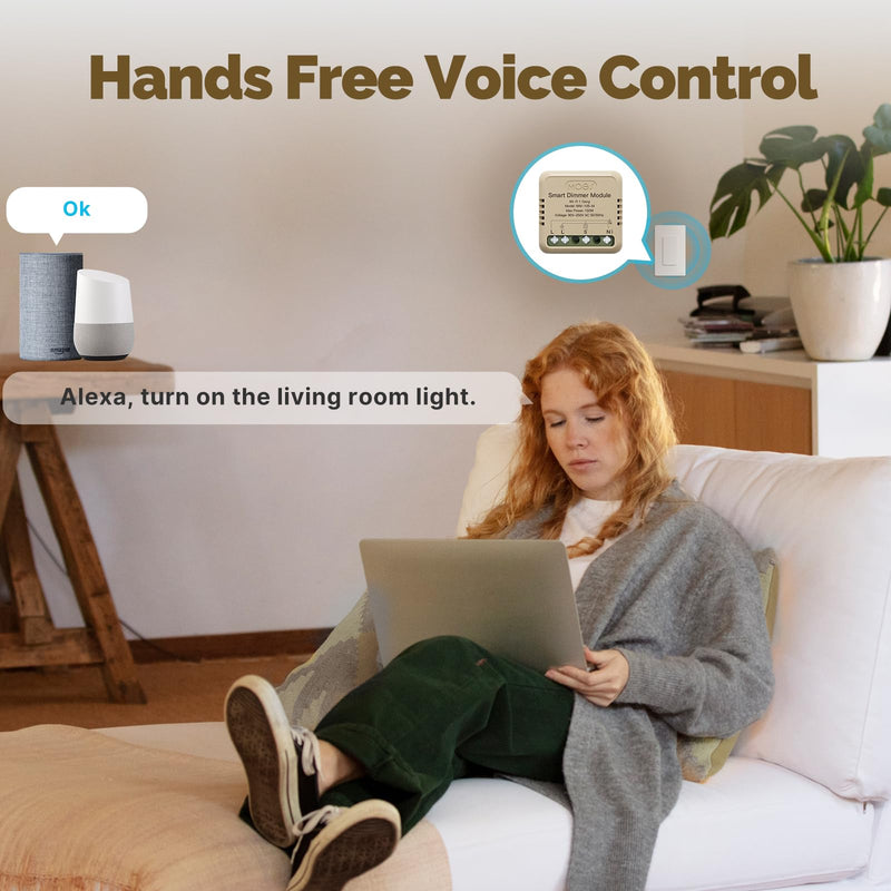 [Australia - AusPower] - MOES WiFi Smart Relay Dimmable, Work with Google Assistant & Alexa, Mini Smart Light Switch Module as Home Assistant, No Hub Required, Timer Relay 1 Gang 10A 1PC, Smart Life/Tuya App Dimmable 1 Gang 