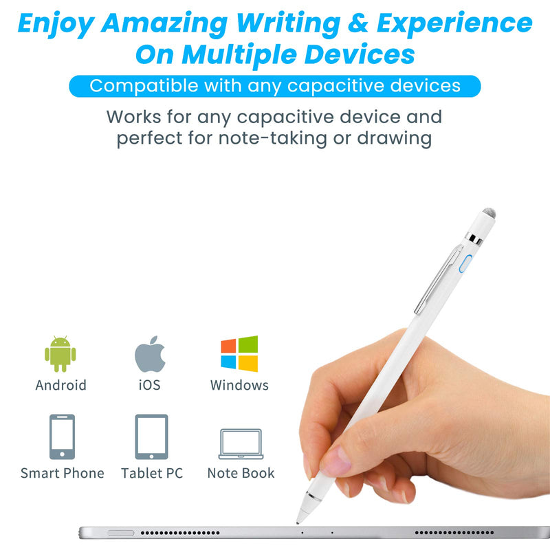 [Australia - AusPower] - Stylus Pencil for Samsung Galaxy Tab S7+ WLAN Pen, EDIVIA Active Stylus Pen with 1.5mm Ultra Fine Metal Tip Pen Stylus for Samsung Galaxy Tab S7+ WLAN Drawing and Sketching Pencil,White 