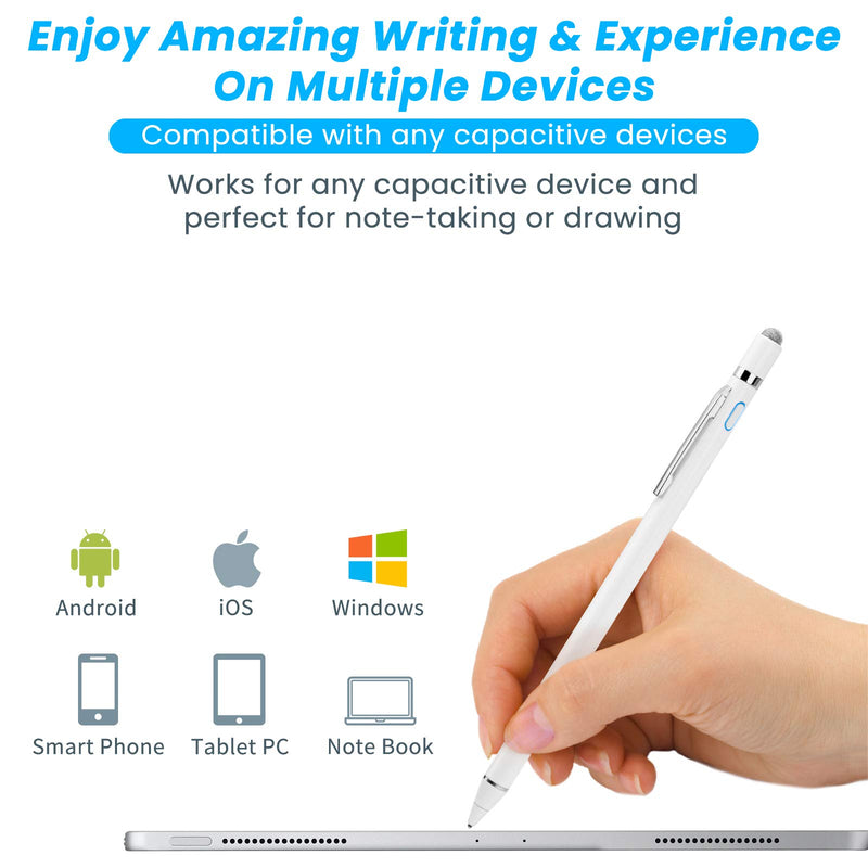 [Australia - AusPower] - Stylus Pen for Lenovo Yoga 9i Pencil, EDIVIA Active Stylus Pen with 1.5mm Ultra Fine Metal Tip Pencil Stylus for Lenovo Yoga 9i Drawing and Sketching Pen,White 