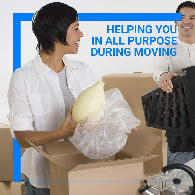 [Australia - AusPower] - 2-Pack Bubble Cushioning Wrap Rolls, 3/16" x 12" x 72' ft Total, Perforated Every 12", 20 Fragile Stickers for Packaging, Shipping, Mailing 2 Rolls: 12 in x 72 ft 