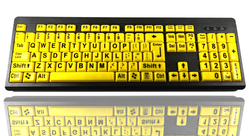 [Australia - AusPower] - TRONWIRE Large Print Letter Wired USB 104 Keys High Contrast Keyboard for Desktop PC Computer 