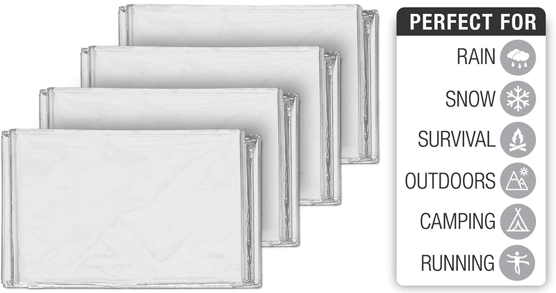 [Australia - AusPower] - Swiss Safe Emergency Mylar Thermal Blankets, Designed for NASA, Outdoors, Survival, First Aid, Silver, 10 Pack 