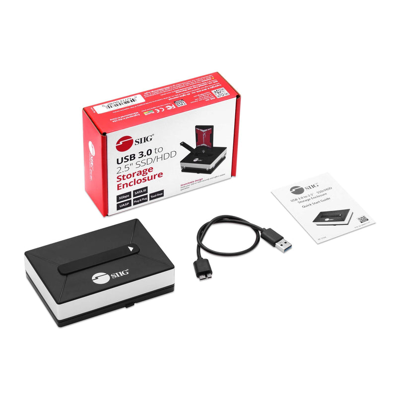 [Australia - AusPower] - SIIG USB 3.0 External Hard Drive Storage Enclosure (USB to SATA Docking Station) with 2TB+ Drive Support for 2.5 Inch HDD SSD-Included USB 3.0 Type-A to Micro B Cable (JU-SA0V11-S1) 