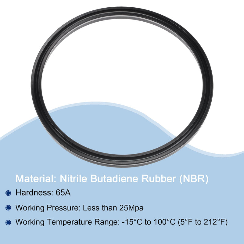 [Australia - AusPower] - MECCANIXITY USH Radial Shaft Seal 180mm ID x 200mm OD x 12mm Width Nitrile Rubber Oil Seal, Black 