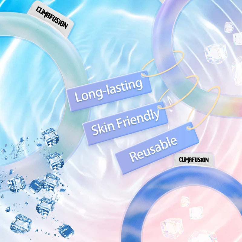 [Australia - AusPower] - Climafusion Gradient Neck Cooling Ring, Neck Cooling Tube Cooling Starts Below 15°C (59°F), Reusable Wearable Cooling Neck Wraps for Summer Heat Outdoor Indoor Cooling and Heat Dissipation Blue Sky Gradient 
