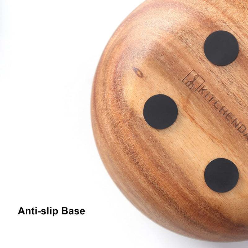 [Australia - AusPower] - KITCHENDAO Large Wood Salt Cellar Box with Built-in Spoon and Marble Lid, Solid Natural Acacia Base, Grey Marble Lid, Pepper Sealer Pinch Bowl, Mother's Day Gift for Mom Grandma, 10oz Capacity Gray 