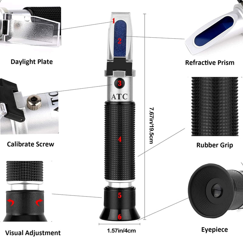 [Australia - AusPower] - Brix Refractometer 0-32% Brix Meter Refractometer for Sugar, Portable Brix Hydrometer Tester for Measuring Sugar Content in Fruit, Saccharimeter Refractometer for Replacement Sugar Hydrometer Brix Refractometer 