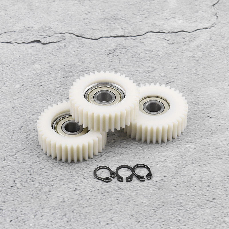 [Australia - AusPower] - Micro Traders 3PCS 36 Teeth E-Bike Wheel Hub Motor Planetary Gears with Bearing Compatible with Bafang Motor 38mm Diameter Nylon Motor Gear, White 