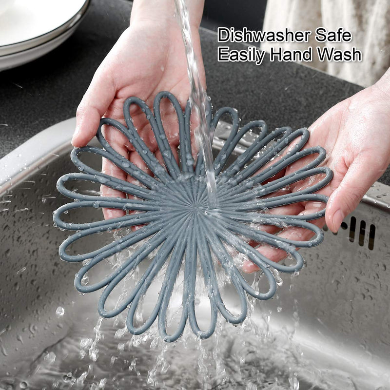 [Australia - AusPower] - Set of 3 Silicone Trivet Mat - Hot Pot Holder Hot Pads for Table & Countertop - Trivet for Hot Dishes - Non-Slip & Heat Resistant Modern Kitchen Hot Pads for Pots & Pans, Turquoise 