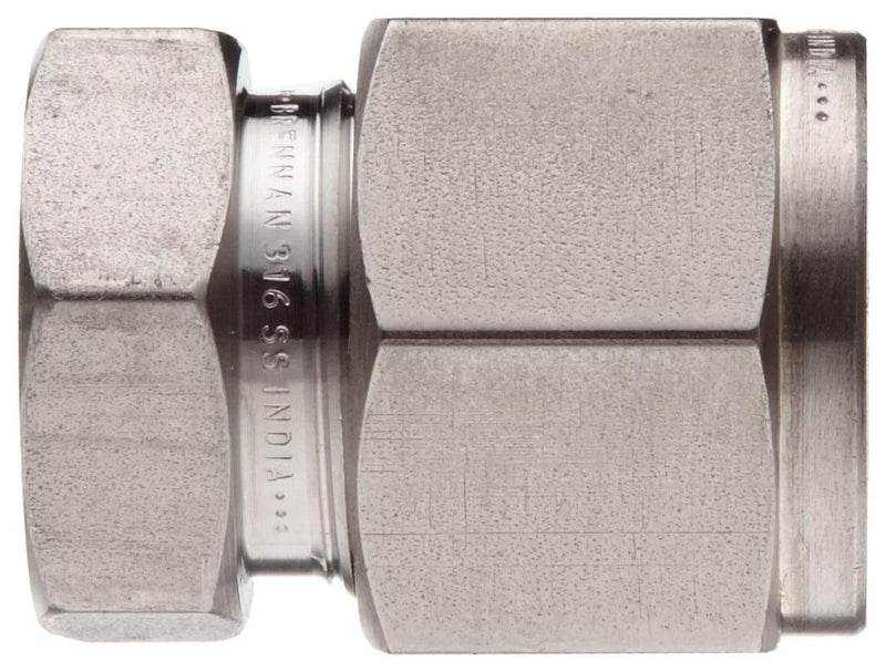 [Australia - AusPower] - Brennan N2408-06-SS Stainless Steel Compression Tube Fitting, Double Ferrule Cap, 3/8" Tube OD 3/8 Inch 