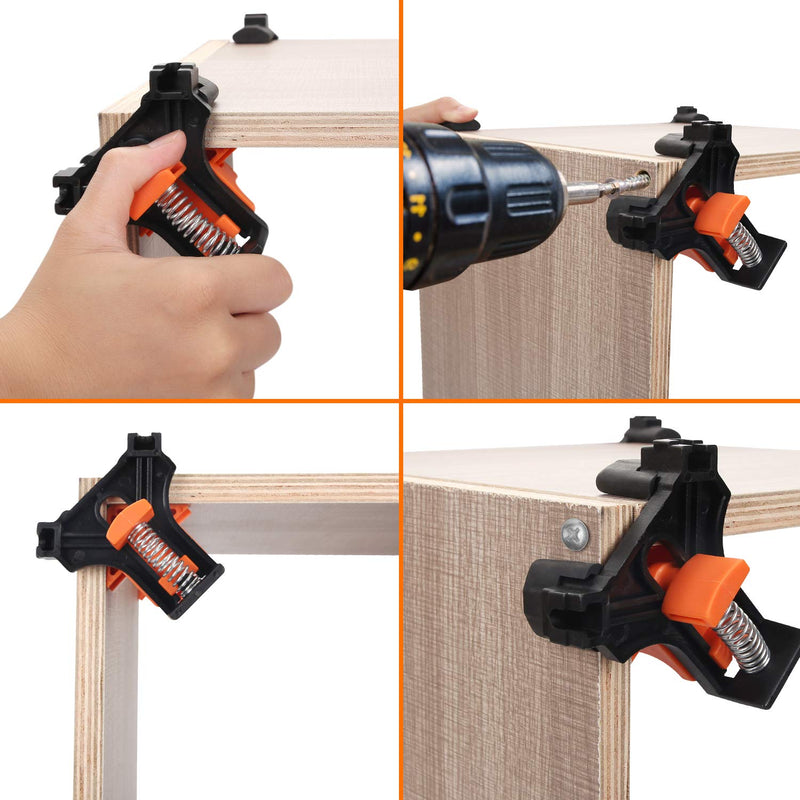 [Australia - AusPower] - 4pcs 90 Degree Angle Clamps, Corner 90° Woodworking Corner Clip, Right Angle Clip Fixer, Clamp Tool with Adjustable Hand Tools (4PCS7) 4PCS7 
