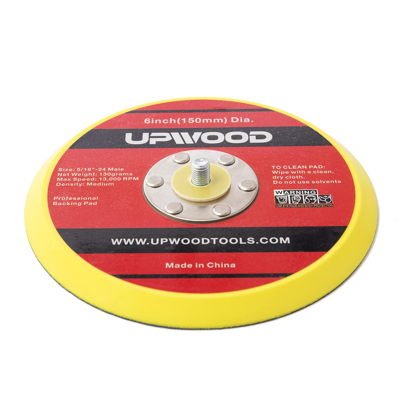[Australia - AusPower] - UPWOOD 2 pcs 6" Vinyl Face PSA Backing Pad for Air Sander Polisher, 5/16" Arbor with 24 Thread 1,3000RPM DA Sanding Pad 6 inch 