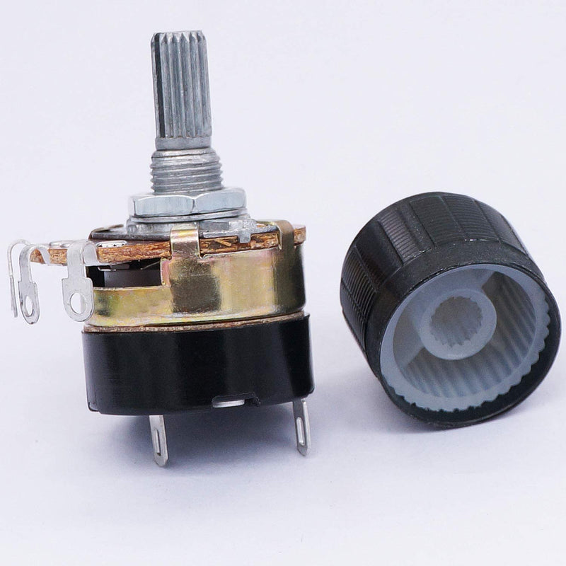 [Australia - AusPower] - TWTADE 2Pcs 10K Ohm Single Linear Taper Dimmer Potentiometer with on/Off Switch + 2pcs Black Aluminum Alloy knob 