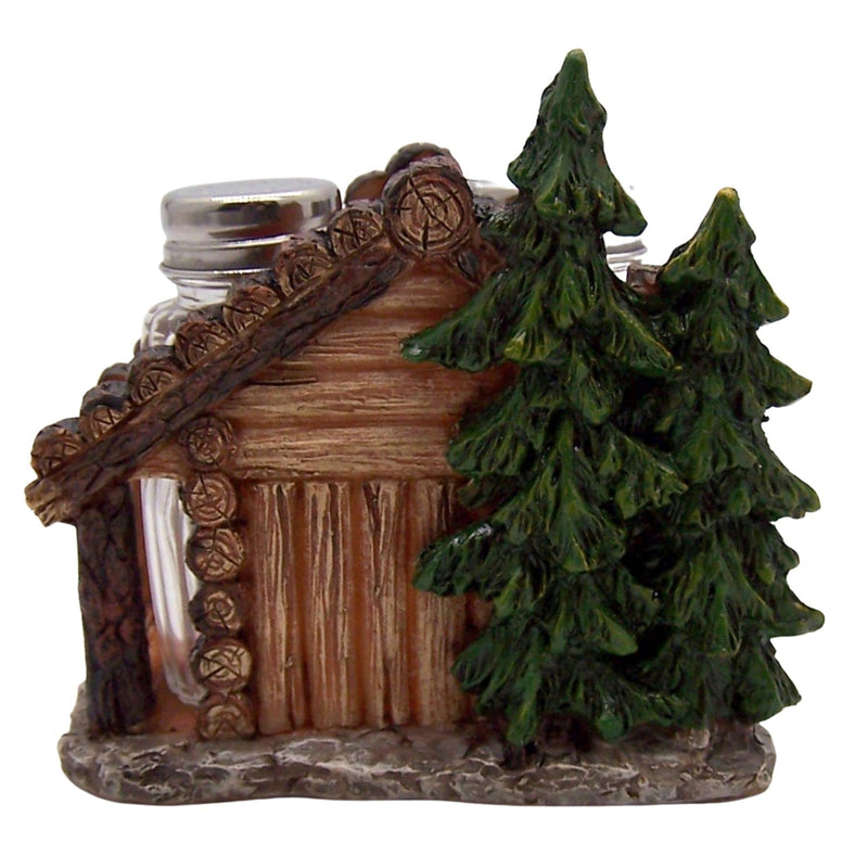 [Australia - AusPower] - Bear Outside Log Cabin Salt and Pepper Shaker Set, Shakers Included, 4 Inches 