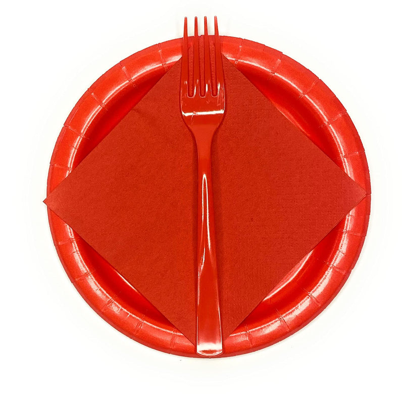 [Australia - AusPower] - Ravishing Red Party Supply Bundle for 24 Guests- Plates, Napkins, Forks by Walmart 