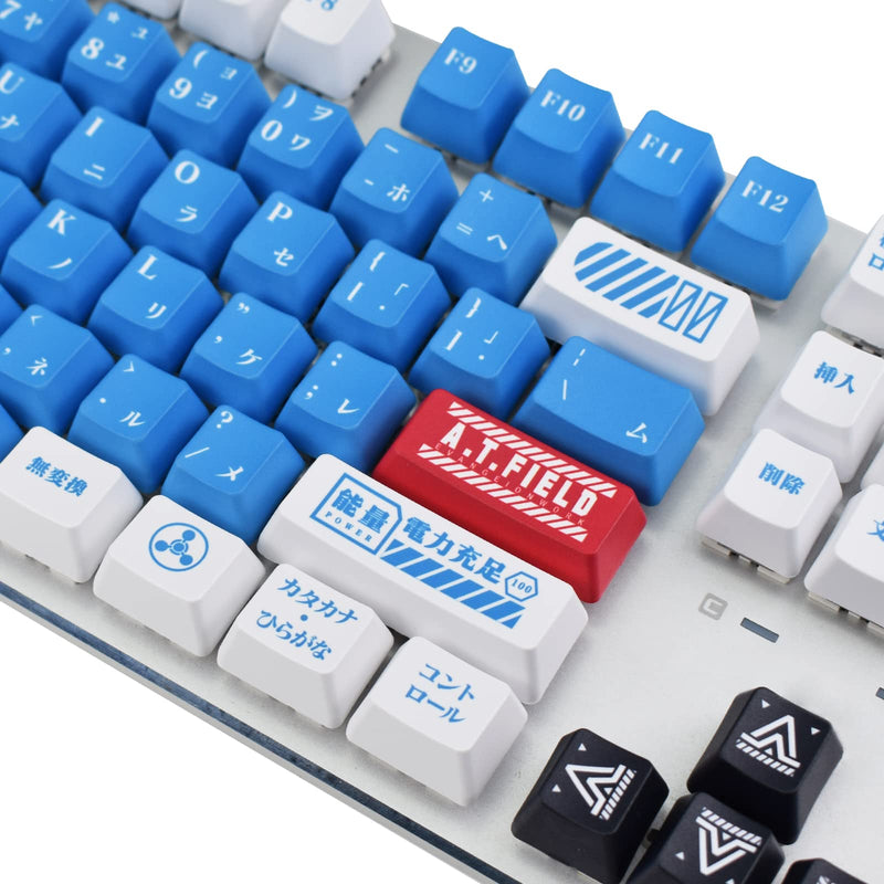 [Australia - AusPower] - Keycaps Lilith, MOLGRIA 129 Set Blue and White Keycaps for Gaming Keyboard, PBT Cherry Profile Dye Sublimation Keycaps with Keycap Puller for Gateron Kailh Cherry MX 104/87/74/61 60% Keyboard Lilith-129 