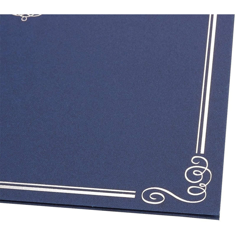 [Australia - AusPower] - 12-Pack Certificate Holder - Diploma Cover, Document Cover for Letter-Sized Award Certificates, Navy Blue, Silver Foil, 11.2 x 8.8 Inches 