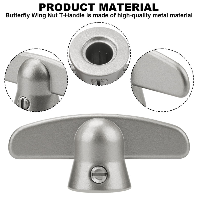 [Australia - AusPower] - 3/8" T-Crank Window Handle,T-Crank Window Handle for PellaCasement Window Crank,Replacement Pella Casement Window Crank,Casement Window Crank Butterfly Wing nut t-Handle(2 Pack) 