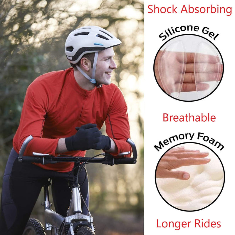 [Australia - AusPower] - LuxoBike Gel Bike Seat Cover Padded Bicycle Seat Covers for Men – Comfort Extra Soft Padded Gel Bicycle Seat Pad – Spin Bike Seat Cushion Pads – Cycling, Spinning Class, Exercise Bike Stationary Cycle Black 