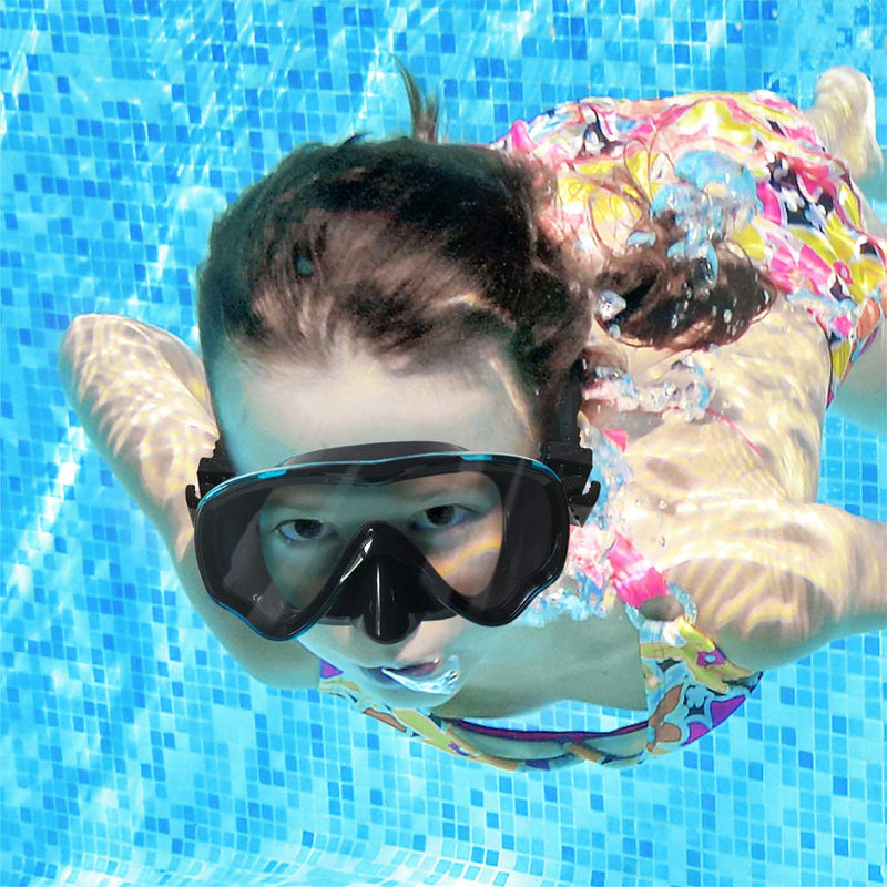 [Australia - AusPower] - Berallo Kids Snorkel Gear Diving Mask Anti-Fog and Anti-Leak Swimming Goggles Snorkeling Glasses Waterproof Durable Tempered Glass Mask for Children 5 - 12 Age 