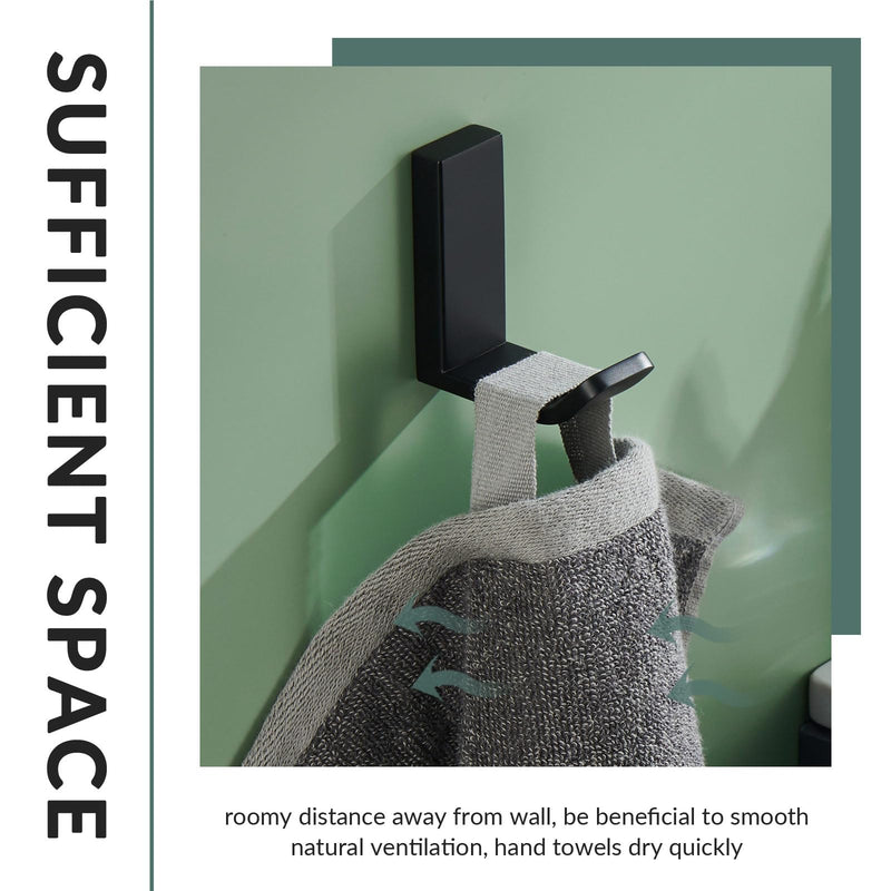[Australia - AusPower] - APLusee 2 Pack Bath Robe Hook, 304 Stainless Steel L Shape Coat Holder, Bathroom Home Accessories Matte Black 