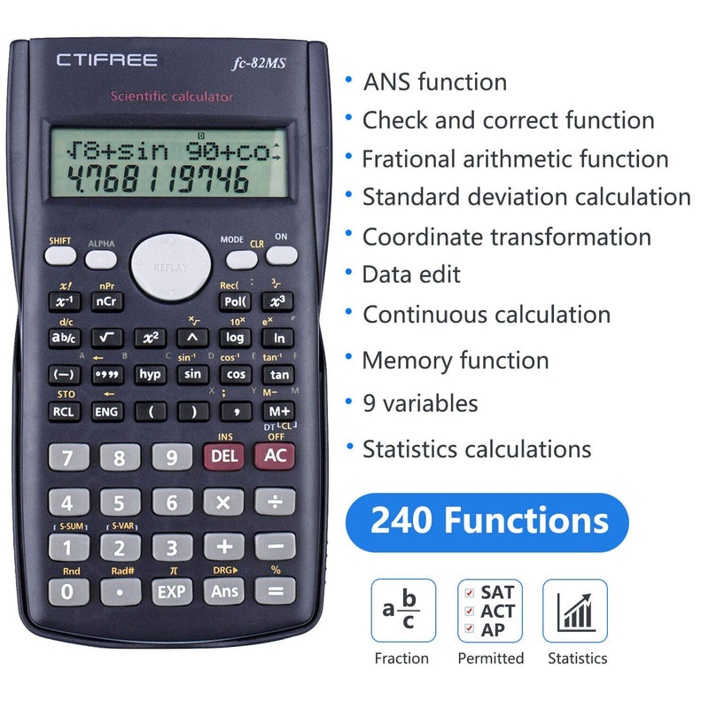 [Australia - AusPower] - Splaks 2-Line Engineering Scientific Calculator LED Display Function Calculator Suitable for School Business (3pack) 