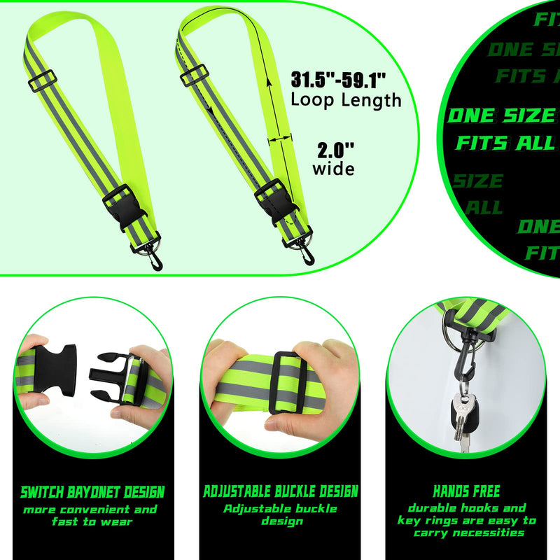 [Australia - AusPower] - Saintrygo Reflective Sash 2 Pieces Reflective Running Gear High Visibility Safety Reflective Sash Reflective Jacket Adjustable Reflective Sash for Walking Cycling at Night 