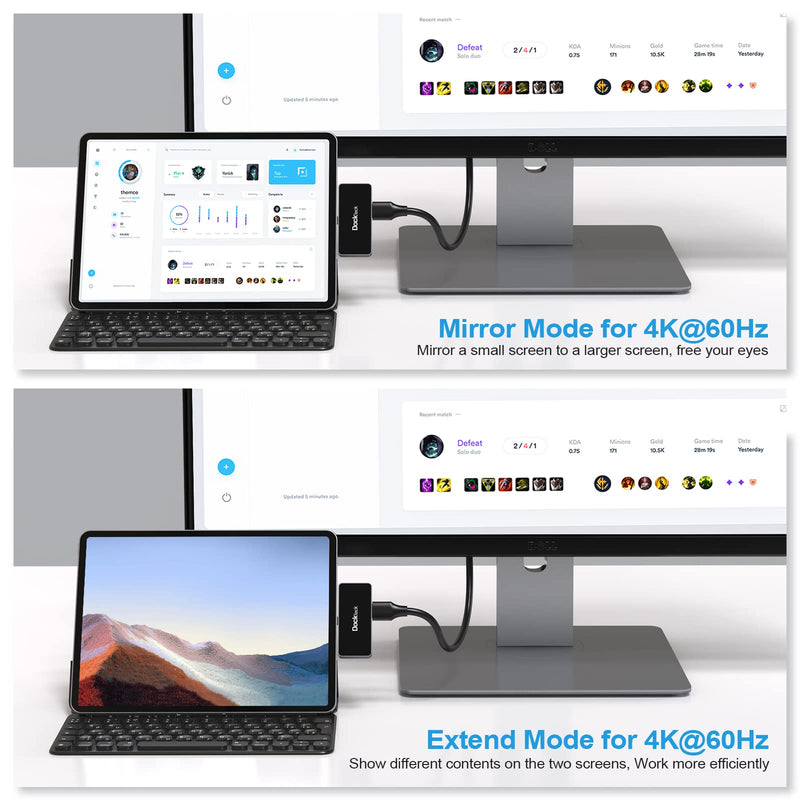 [Australia - AusPower] - USB C Hub Adapter for iPad Pro 2021 2020 2018 11 12.9 / iPad Air 4 10.9 iPad mini6 Dockteck 4 in 1 iPad Pro USB-C Hub with 100W Power Delivery, 4K@60Hz HDMI Port, USB 2.0 Port and 3.5mm Headphone Jack 