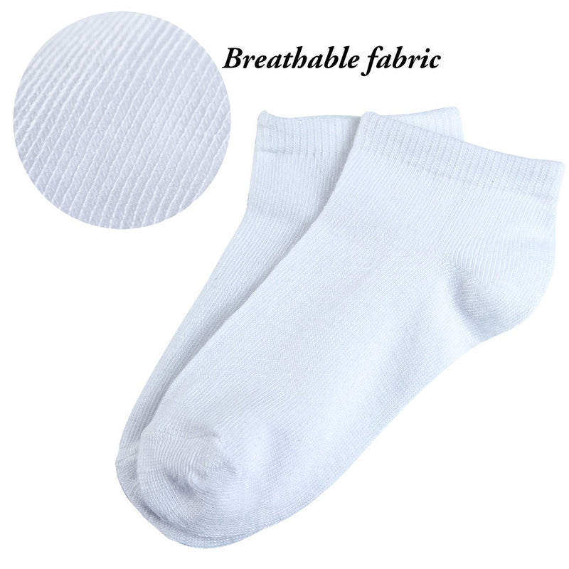 [Australia - AusPower] - Cooraby 15 Pack Kids' Half Cushion Low Cut Athletic Ankle Socks Boys Girls Ankle Socks White 2-4T 