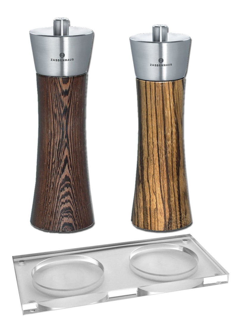 [Australia - AusPower] - Stand / Tray for Pepper- & Salt Mill Set, Acrylic Glass (without Mills!) 