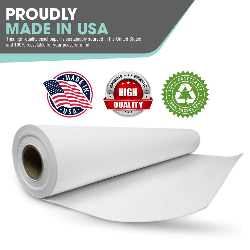 [Australia - AusPower] - White Art Easel Paper Roll (12 Inch by 75 Feet) 100 Percent Recyclable Non-Yellowing Arts and Crafts Bond Paper for Paper Tablecloths, Bulletin Board Backing and Wall-Mount Note Stations 12 Inch by 75 Feet 