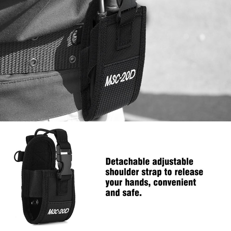 [Australia - AusPower] - Bewinner Holder Bag for Rad , Portable Radio Case Holder for Outdoor Sports Nylon Shoulder Strap Belt Case Holder Bag Pouch for Walkie Talkie 2-Way Radio Holster 