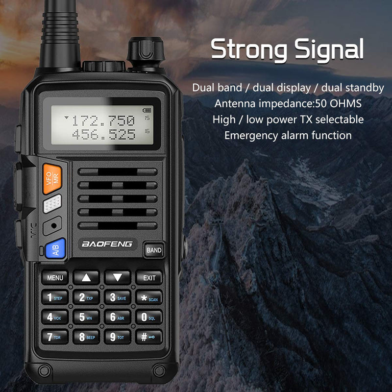 [Australia - AusPower] - Baofeng UV-S9X3 5 Watt Tri-Band Radio : VHF, 1.25M, UHF, with 2200mAh Large Battery,Includes Dual Band Antenna, 220 Antenna, Earpiece, and More Amateur (Ham) Two-Way Radio… (Black) 