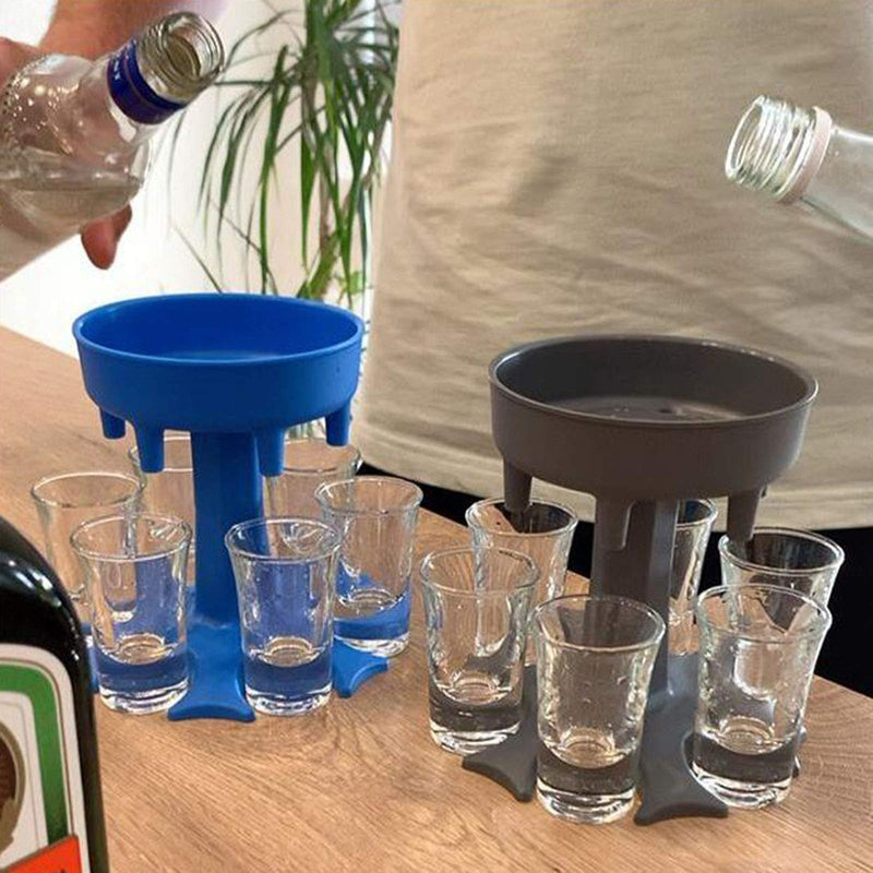 [Australia - AusPower] - 6 shot glass dispenser mini cool liquor bottles drink dispenser liquid filling machine Cocktail Dispenser party gifts drinking games shot glasses dispenser(Blue) Blue 