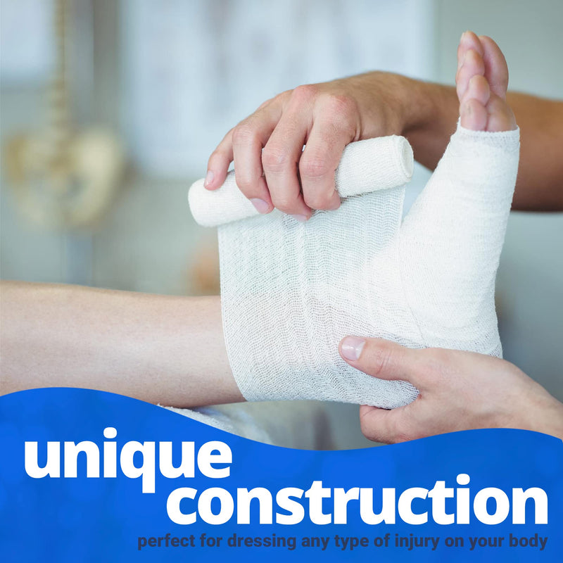 [Australia - AusPower] - Gauze Bandage Rolls - 4 Yards Per Roll of Sterile Medical Grade Gauze Bandage and Stretch Bandage Wrapping for Dressing All Types of Wounds and First Aid Kit by MEDca, (4" Pack of 24) 4 Inch 24 Count (Pack of 1) 