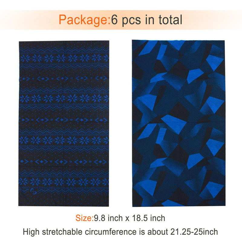 [Australia - AusPower] - JOEYOUNG Headwear, Bandana, Neck Gaiter Head Wrap Headband Balaclava Magic Scarf A- Blue 